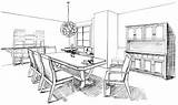 Room Dining Coloring Drawing Pages Living Interior Cozy Inspired Children Partition Perspective Choose Board sketch template