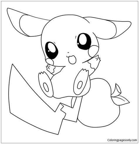 baby pikachu coloring page  coloring pages  coloriage pokemon