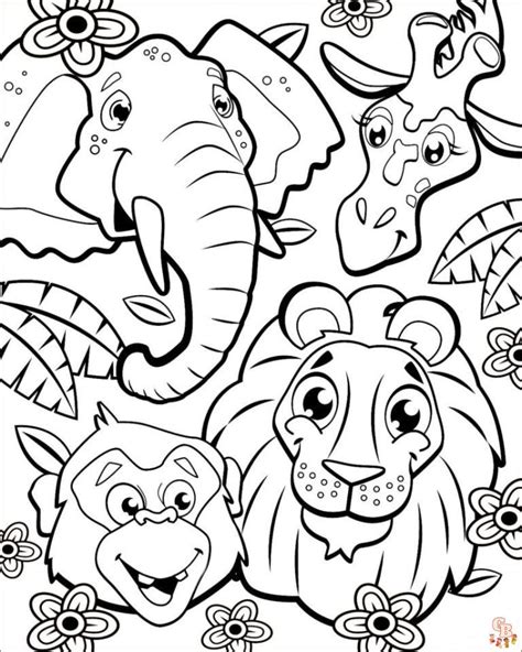 fun   safari coloring pages  kids gbcoloring