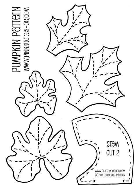 leaf template fall sewing pumpkin applique leaf template