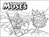 Coloring Bible Pages Heroes Moses Bush Burning School Exodus Sunday Para Sheets Biblia Dominical La Sheet Kids Activities Colorear Jesus sketch template