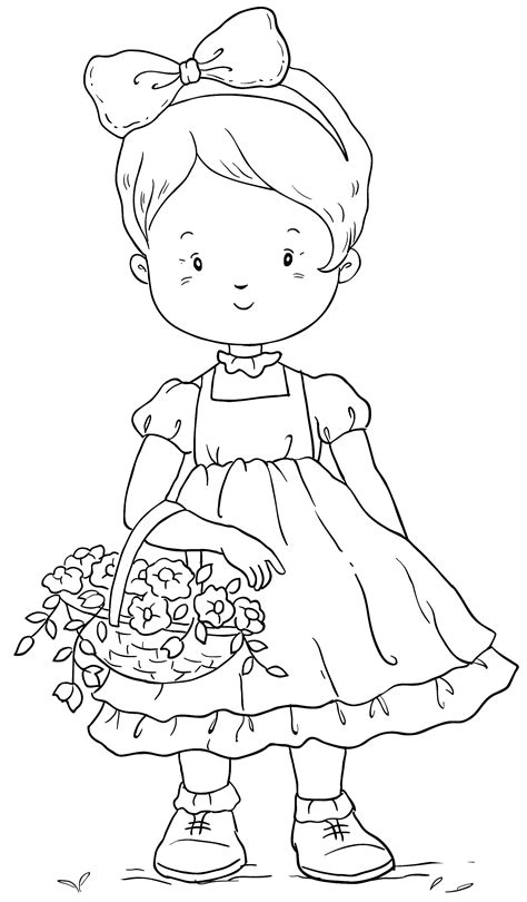 flower girl coloring pages  girls coloring books coloring pages
