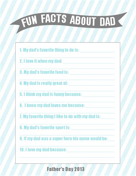 fathers day questionnaire  printable