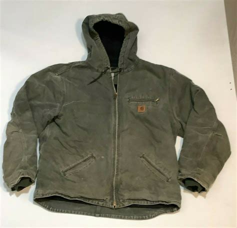 carhartt j141 mos sandstone sherpa lined sierra jacket w hood mens xl