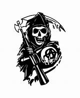 Sons Anarchy Coloring Reaper Pages Soa Cross Stitch Template Decal Maybe Try Copy Etsy sketch template