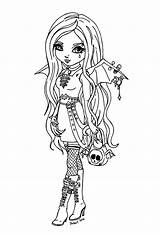 Coloring Pages Gothic Girl Anime Vampire Halloween Jadedragonne Deviantart Goth Colouring Girls Bat Manga Fairy Printable Dark Print High Chibi sketch template