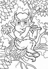 Satyr Flute Playing Faun sketch template