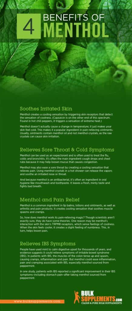 menthol crystals benefits  side effects