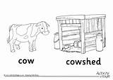 Cow Colouring Cowshed Shed Coloring Animals Pages Farm Designlooter Activity Village Cows 325px 9kb Drawings sketch template