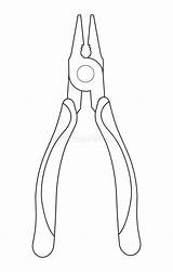 Pliers Color Illustration Vector Rubber Handle Nippers Electrician Icon Construction Isolated Clip Outline sketch template