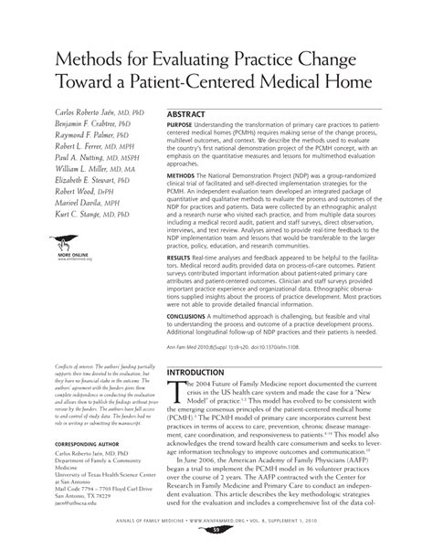 methods  evaluating practice change   patient centered