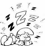 Smurf Coloring Pages Sleeping Gif sketch template
