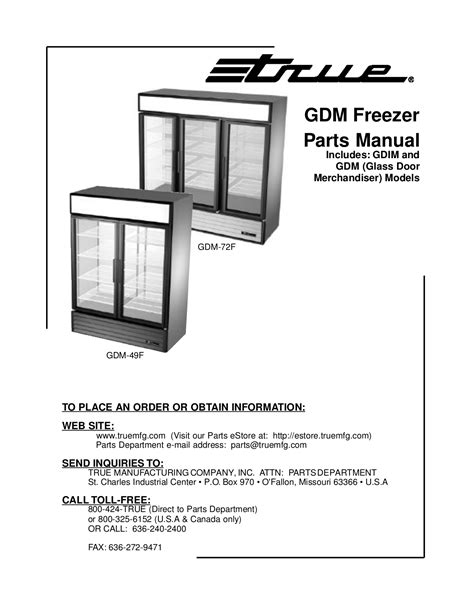 true gdm  refrigerator manual
