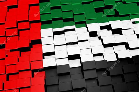 vereinigte arabische emirate flagge hintergrund gebildet von digitalen