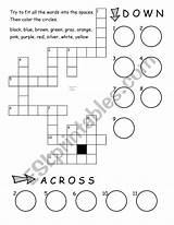 Crossword Color Worksheet Colours Preview sketch template