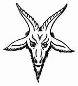 Goat Satanic Baphomet Pentagram Skull Evil Satan sketch template