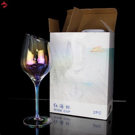 Rainbow Plating Goblet Wine Glass Set Crystal Wine Glasses Iridescent