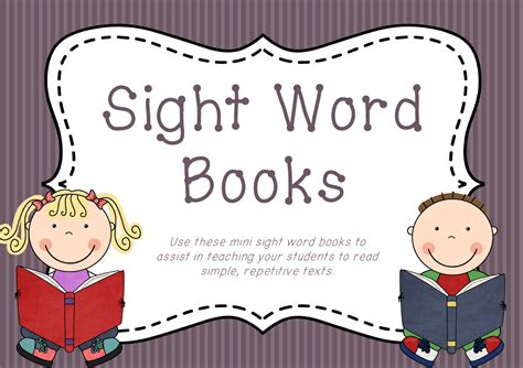 sight words mini book printable