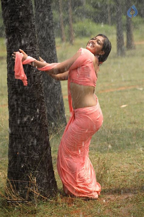 Meghana Raj Navel Show Wet In Saree South Wood Gallery