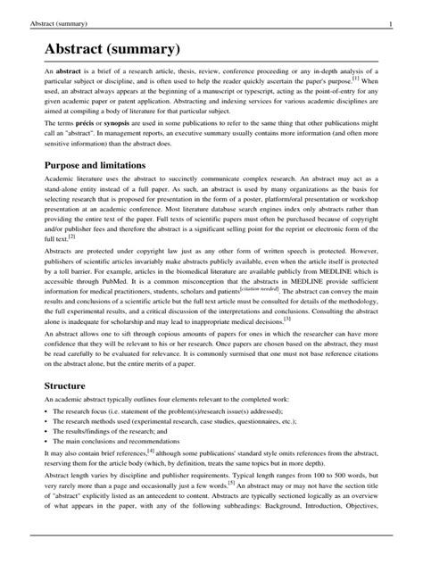 abstract summary abstract summary academic publishing
