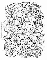 Coloring Fall Pages Autumn Printable Adult Leaves Adults Size Primarygames Print Sheets Color Pdf Printables Acorns Colouring Flower Sheet Book sketch template