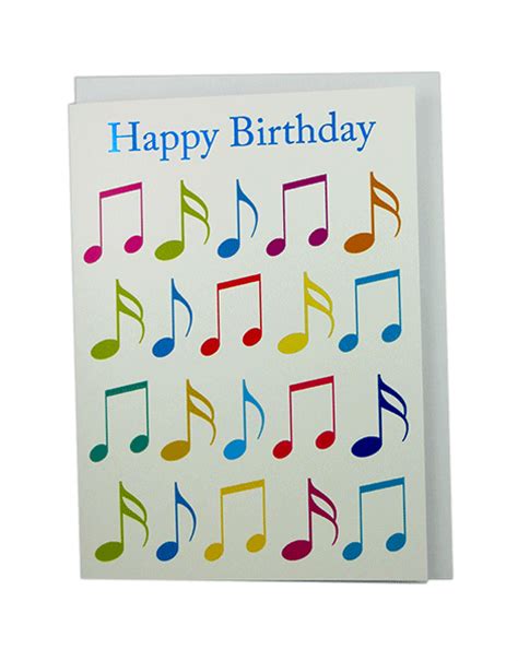 notes birthday card  themed card musical