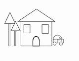 Coloring Pages Shapes Shape Printable House Kids Template Heart Templates sketch template