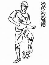 Soccer Coloring Pages Player Printable Players Boys sketch template