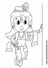 Krishna Coloring Kids Pages Drawing Little Baby Hindu Cartoon Gods Sketch Drawings Kid Cute Outline Printable Goddesses Lord Color Mythology sketch template