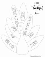 Lesson Thankful Turkey sketch template