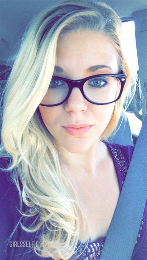 cute blonde girl with glasses