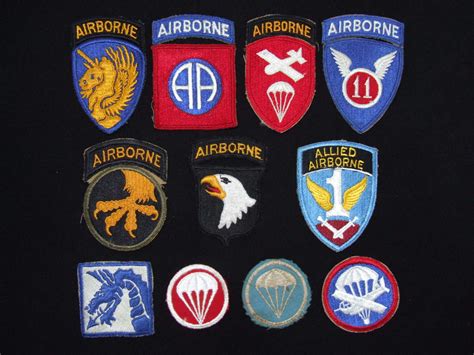 collection  original  airborne cloth insignia