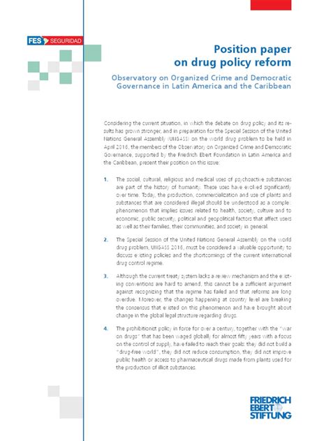 position paper  drug policy reform   observatory  organized