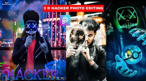 3 D Hacker Neon Mask Photo Editing Tutorial In Picsart Step By Step