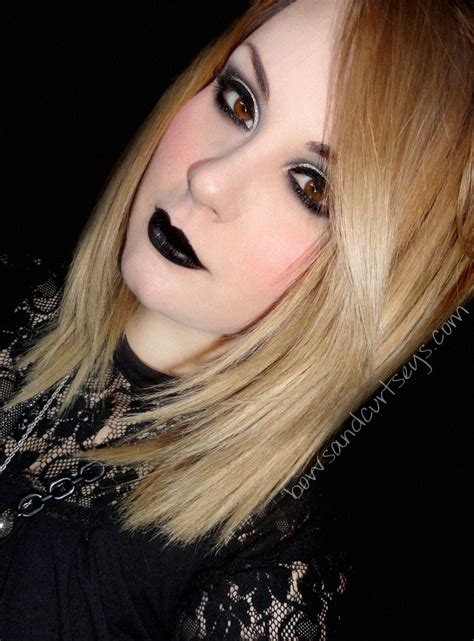 Black Lipstick And Sparkly Eyes Gothic Makeup Makeup