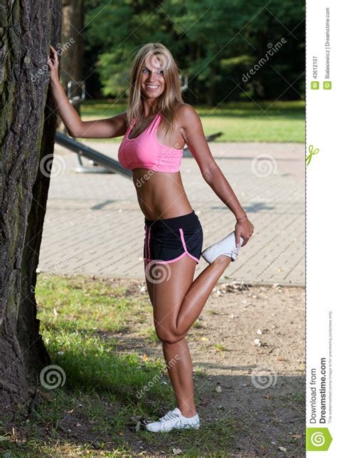 woman during morning workout stock image image 43612107