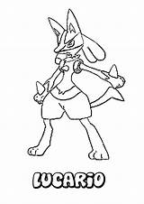 Coloring Pokemon Pages Riolu Lucario Fighting sketch template
