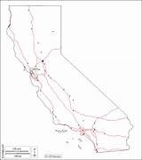 Cities Main Outline California Roads Map sketch template