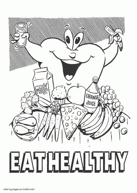 printable food coloring pages eat healthy coloring pages printablecom