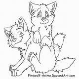Wolf Anime Coloring Pages Pups Cute Pack Wolves Baby Two Lineart Firewolf Print Printable Pup Color Drawings Deviantart Getcolorings Popular sketch template