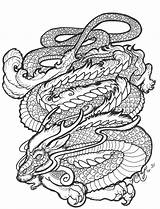 Coloring Pages Dragon Mandala Lung Book Deviantart Tattoo Printable Sheets Lineart Japanese Colouring Adult Animal Choose Board Kids Sword sketch template
