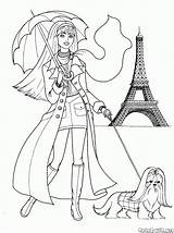 Modne Dziewczynki Kolorowanki Paryżu Dziewczyna sketch template