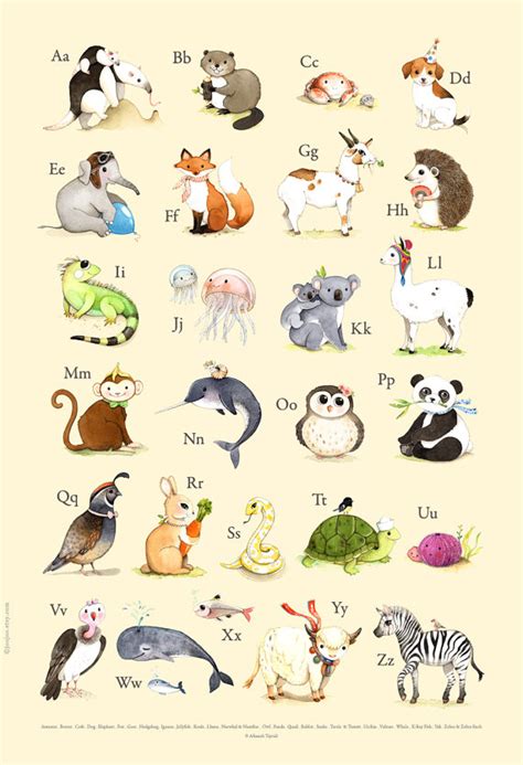 abc print abc animals animal alphabet alphabet print  joojoo