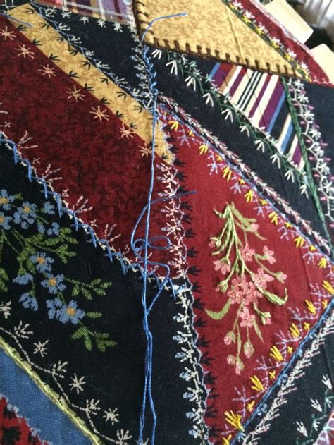 crazy quilt embroidery crazy quilts  pinterest