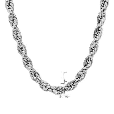 stainless steel rope chain necklace hmy jewelry touch  modern