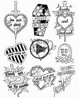 Tattoo Tattoos Flash Mcr Small Coloring Pages Sheet Tatoo Sheets Drawings Heart Band Body Cards Playing Katelyn Lovely Halloween Choose sketch template