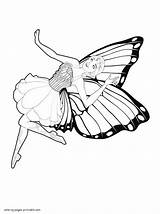 Coloring Pages Mariposa Fairy Princess Girls Printable Barbie sketch template