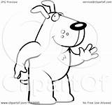 Standing Legs Dog Cartoon Hind Friendly His Coloring Waving Clipart Thoman Cory Outlined Vector Regarding Notes sketch template