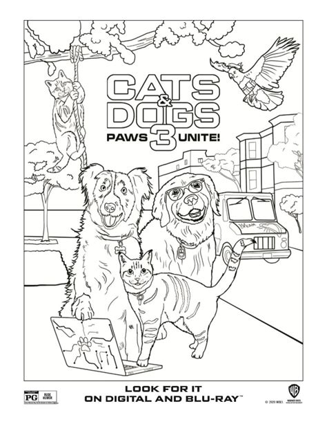 cats  dogs coloring page paws unite mama likes