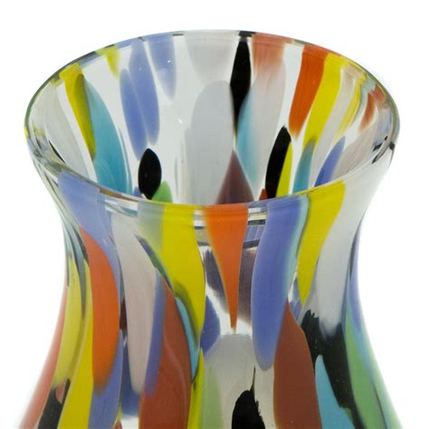Hand Blown Multi Colored Murano Inspired Art Glass Bud Vase